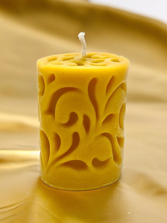 Handmade beeswax candle